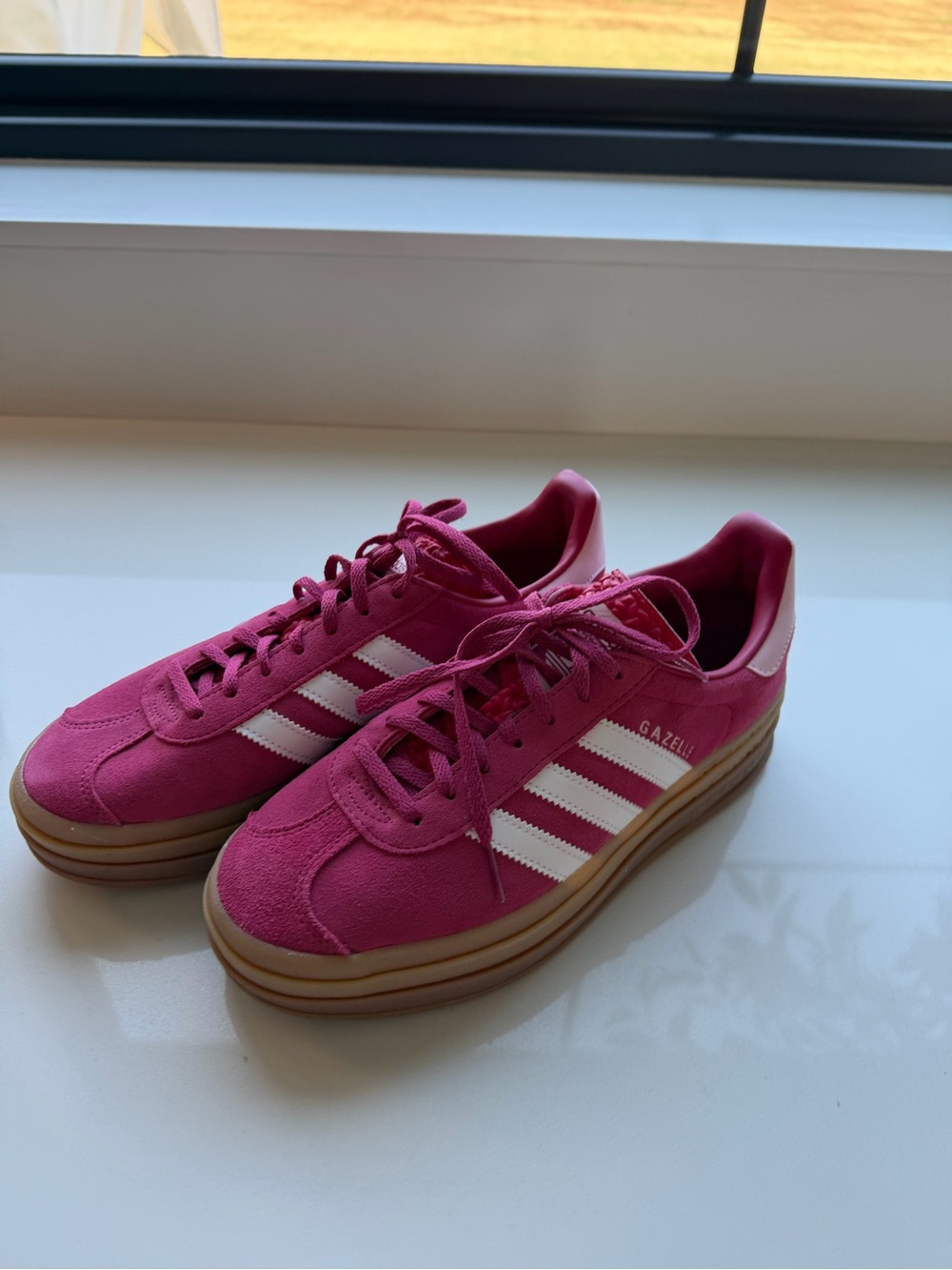 adidas Gazelle Women’s Platform Sneaker — Pink/White - Picture 5 of 9